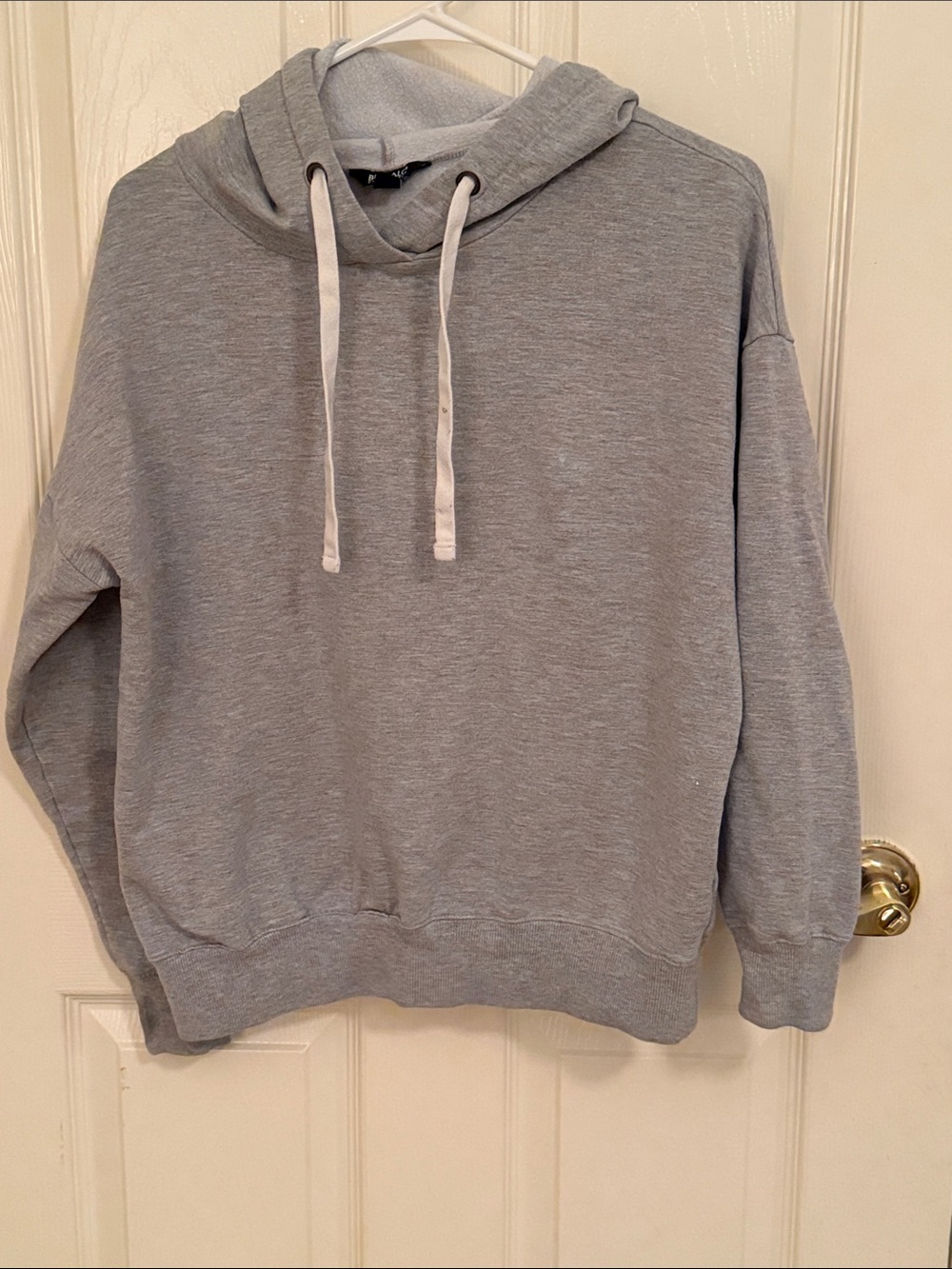 Buffalo David Bitton Light Gray Pullover Hoodie with White Drawstrings
